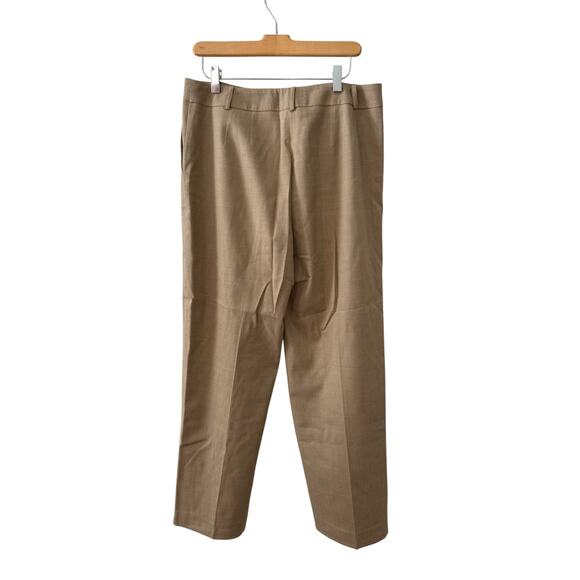 Talbots Wide Leg Italian Stretch Wool Pants Tan 12P - Picture 3 of 5